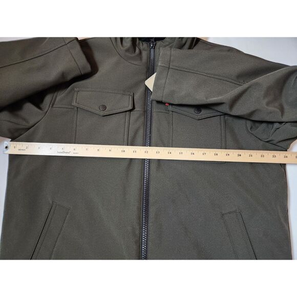 Levi’s Men’s Hooded Trucker Jacket – Size Large, Olive, Sherpa-Lined Softshell - Picture 6 of 9